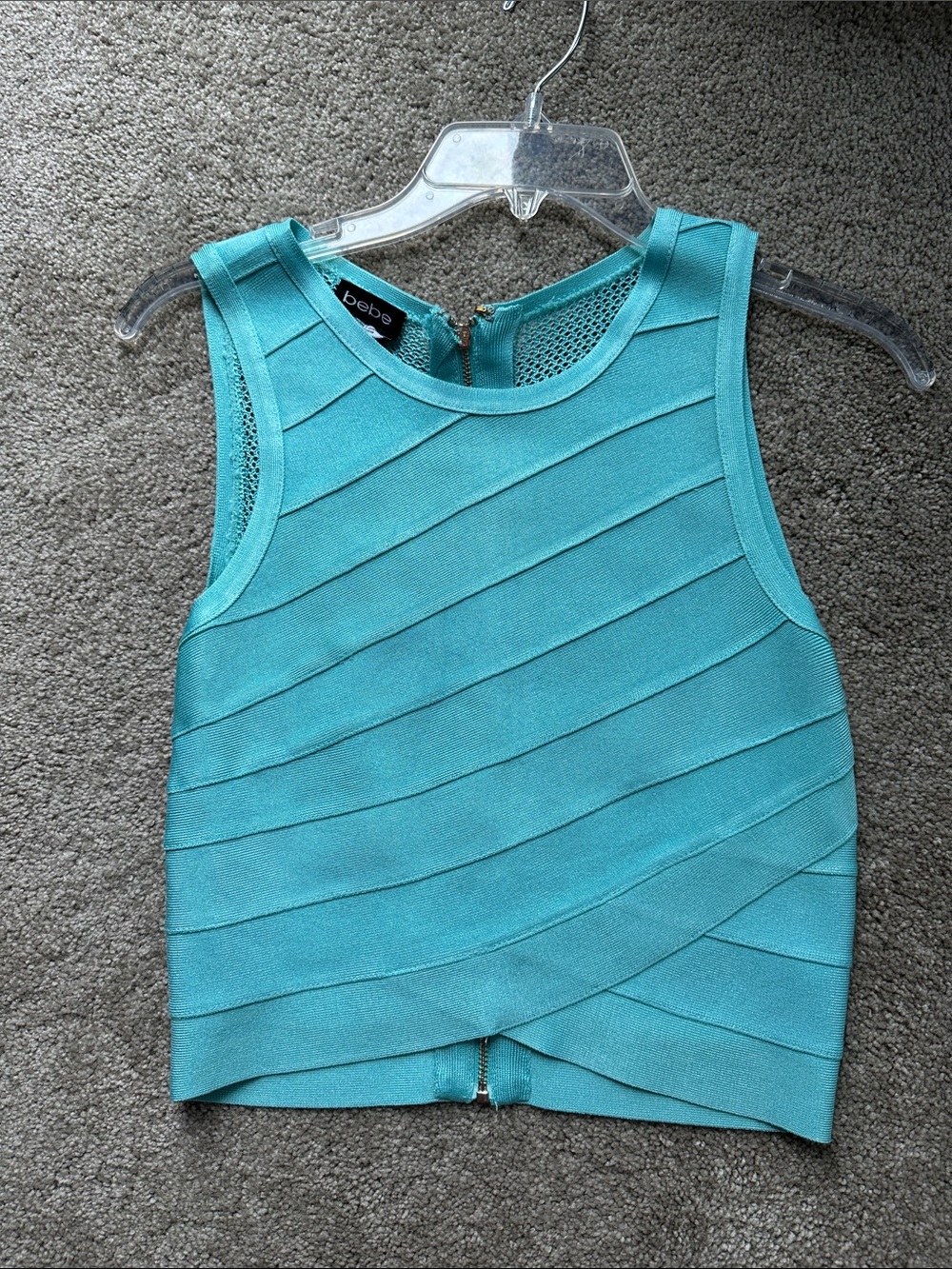 bebe Mint Green Cropped Bandage Tank - Picture 2 of 4